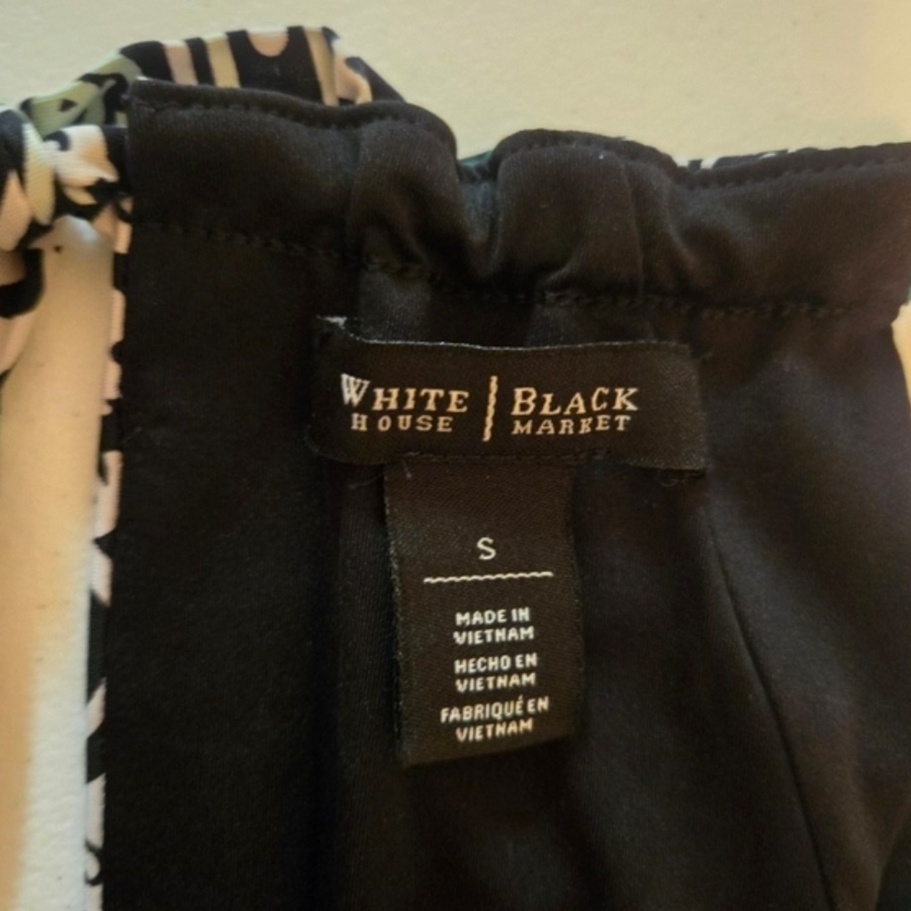 White House Black Market Teal and Black Patterned Maxi Dress - Picture 5 of 8